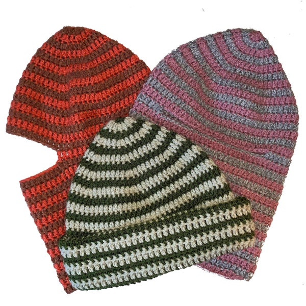 Gorro de pasamontañas con remolino de ganchillo SOLO PATRÓN