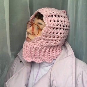 Lacy Balaclava Hood Pixie Style Crochet PATTERN ONLY image 3