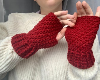 Lemon Peel Fingerless Gloves - Sizes Adult S,M,L - Crochet PATTERN ONLY