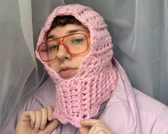 Lacy Balaclava Hood - Pixie Style - Crochet PATTERN ONLY