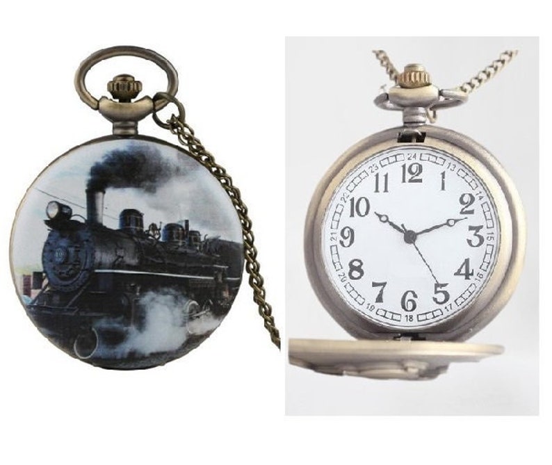 Train Pocket Watch Etsy