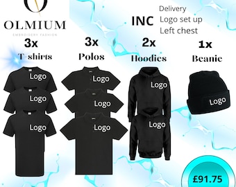 Workwear Bundle, T-shirts, Polos, Hoodies,  Beanie, embroidered, custom ,logo, personalised