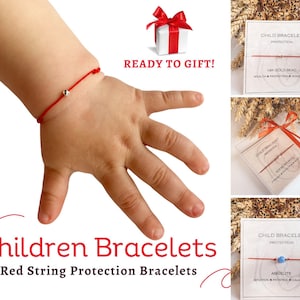 Bracelets de protection pour enfants à cordes rouges Bracelet Dzi rouge pour bébé ou nouveau-né pour attirer la protection et la bonne chance dans la vie de l'enfant, cadeau de baptême image 1