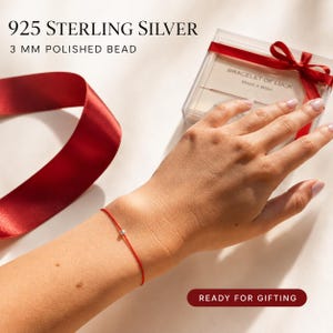 Rött snörearmband med 925 sterlingsilverpärlor, justerbart unisex lyckoarmband, meningsfull present till kvinnor, baby, barn och män
