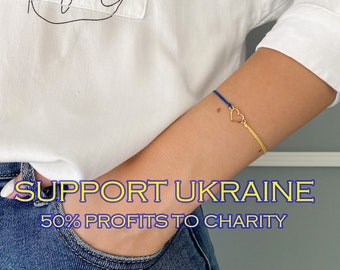 Bracelet De soutien à l’Ukraine - 50% de bénéfices pour le don de l’Ukraine, Charité pour l’Ukraine, Bracelets d’amitié de charité, Bijoux de drapeau ukrainien