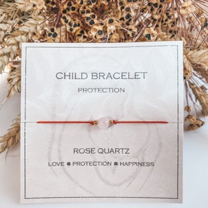 Baby Protection Red String Bracelet: Rose Quartz Gemstone Amulet
