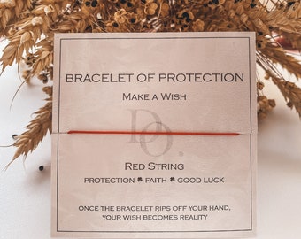 Pulsera de protección de Kabbalah roja para la buena suerte, Pulsera de hilo rojo Make a Wish, Red String of Fate, Friendship Children Baby Gift Bracelet