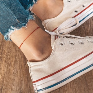 Handmade Red String Anklet for Protection, High Quality Vegan Nylon Ankle Bracelet for Women, Make a Wish Jewelry to Protect from Bad Energy