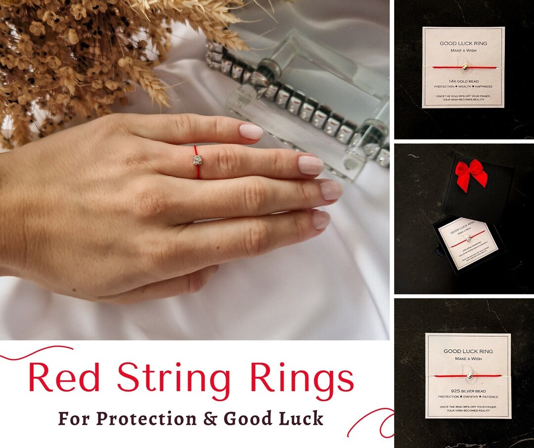 Red String Rings for Protection and Good Luck, Kabbalah Ring With 14k ...