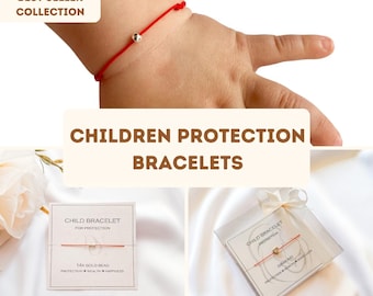 Red Silk String Baby Bracelet: 14k Gold Bead, Kabbalah Protection