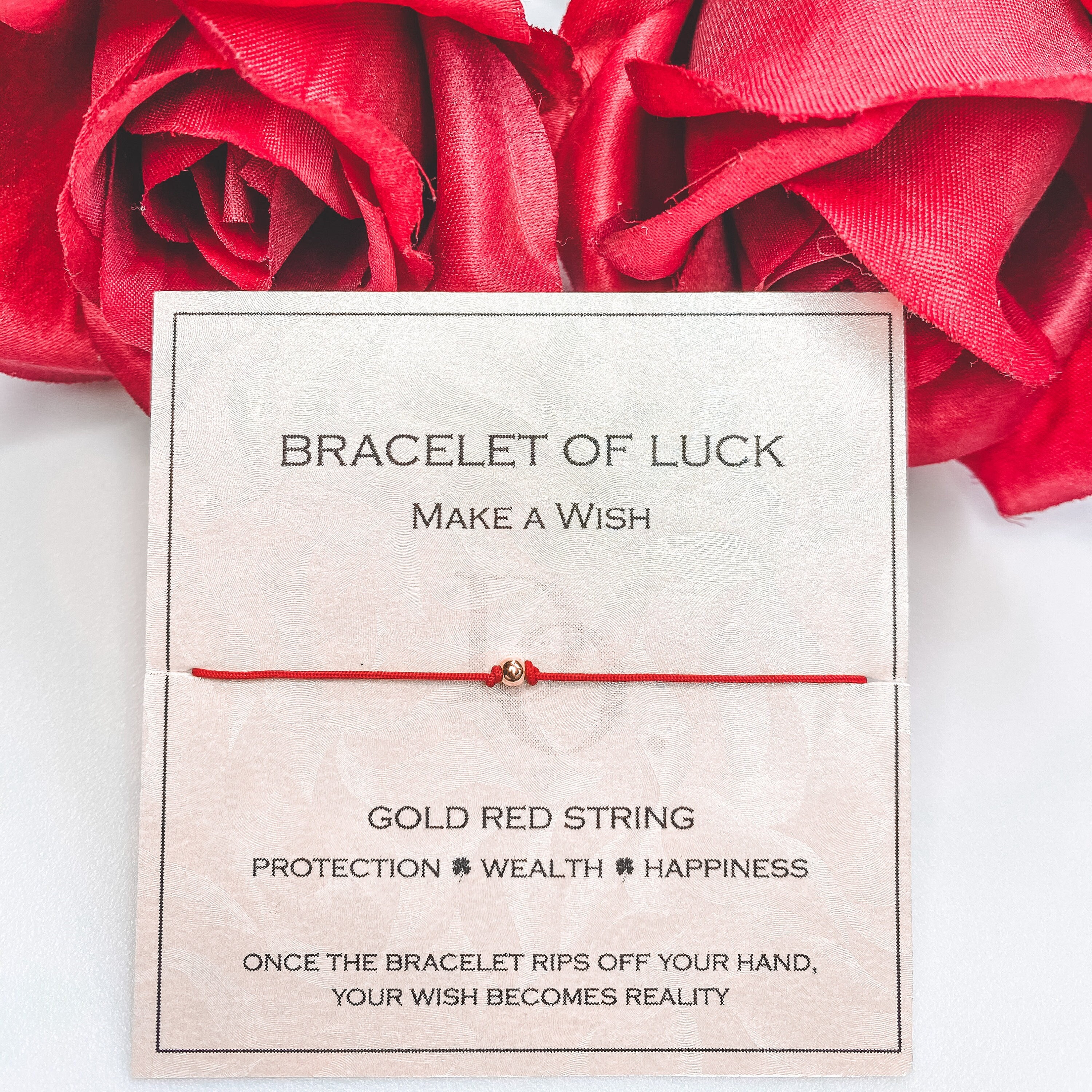 14K Gold Red String Bracelet - Beaded Ball Bracelet Silk Cord - Silk Cord Red String Bracelet Solid Gold - Simple Bracelet - Best Friend