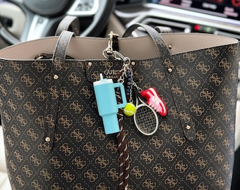 Personalized Gemstone Bag Charm: Kabbalah String Good Luck Keychain