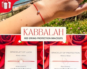 Kabbalah Red String Bracelet: Adjustable Protection Bracelet with Gift Box