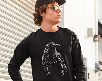Raven Long Sleeve Graphic T-Shirt – The Crow Tee