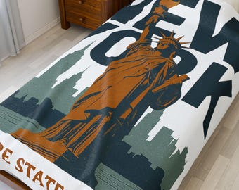 New York Plush Throw Blanket • Bold Home Decor • Cozy Gift for New Yorkers
