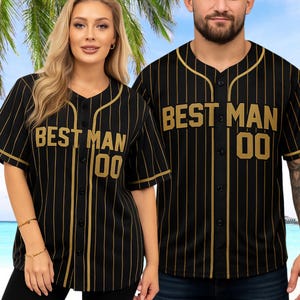 Custom Baseball Jersey for Groom & Groomsmen – Personalized Best Man Bachelor Party Shirt – Matching Wedding Squad Outfit for Men