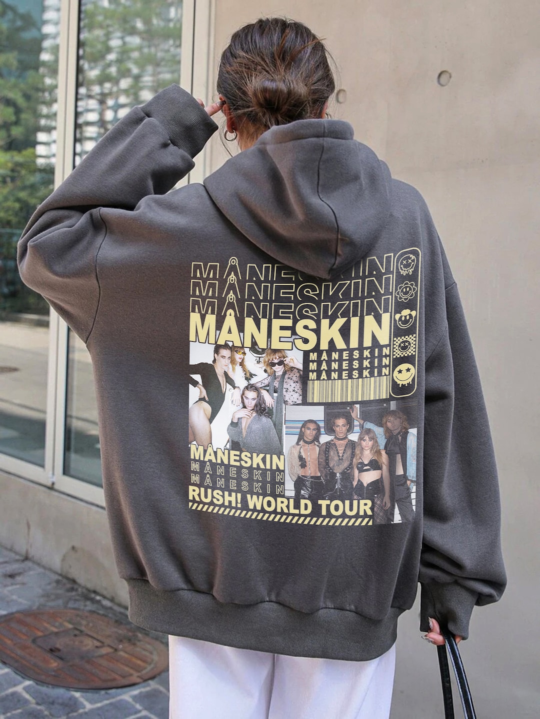 当季大流行 Maneskin Hoodie, Maneskin Rush Shirt 2023 Tour World ミュージシャン