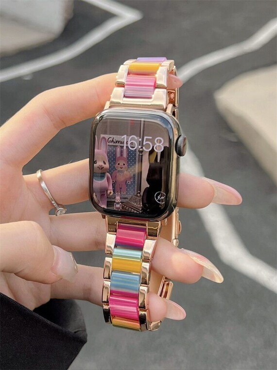 Apple Watch Band Resin Iwatch Band 38mm 44mm 42mm 40mm Women Etsy