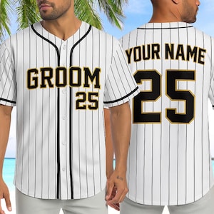 Custom Baseball Jersey for Groom, Groomsmen – Personalized Bachelor Party Shirt – Wedding Team Name & Number Jersey for Men
