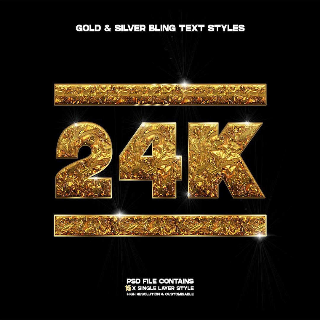 Gold Bling Text Style Asl File Etsy