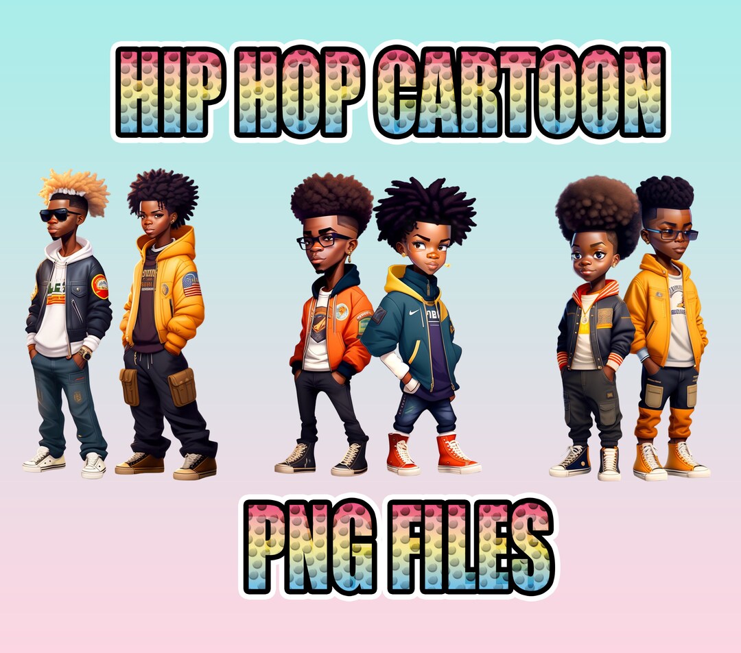 Hip Hop Cartoon Girl & Boy Pack - Etsy