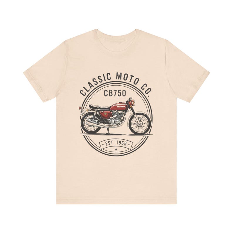 Honda CB750 T-Shirt, Vintage Motorcycle Tee, Classic Moto Co, Biker Shirt Gift for Him, Honda Classic Bike, Motorcycle Gift image 7