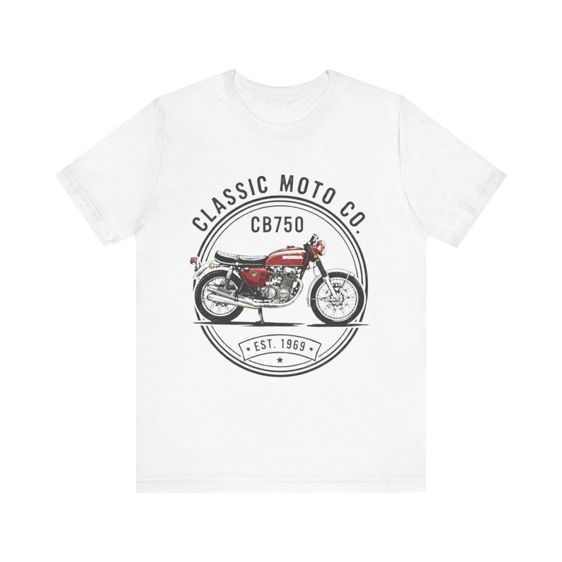 Honda CB750 T-Shirt, Vintage Motorcycle Tee, Classic Moto Co, Biker Shirt Gift for Him, Honda Classic Bike, Motorcycle Gift image 4