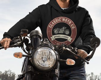 Felpa Classic Moto Co, Felpa da motociclista, Regalo, Felpa da motociclista vintage, Regalo per amante delle moto, Pullover Classic Moto Co, Regalo per motociclista