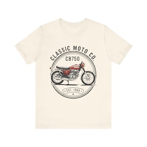 Honda CB750 T-Shirt, Vintage Motorcycle Tee, Classic Moto Co, Biker Shirt Gift for Him, Honda Classic Bike, Motorcycle Gift image 6