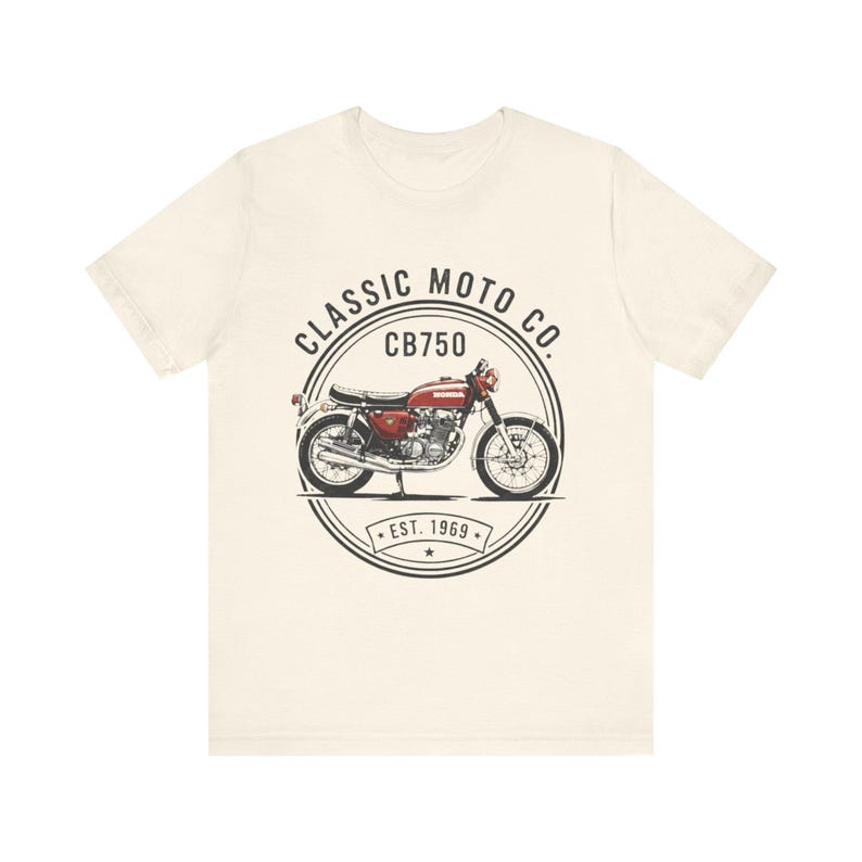 Honda CB750 T-Shirt, Vintage Motorcycle Tee, Classic Moto Co, Biker Shirt Gift for Him, Honda Classic Bike, Motorcycle Gift image 6