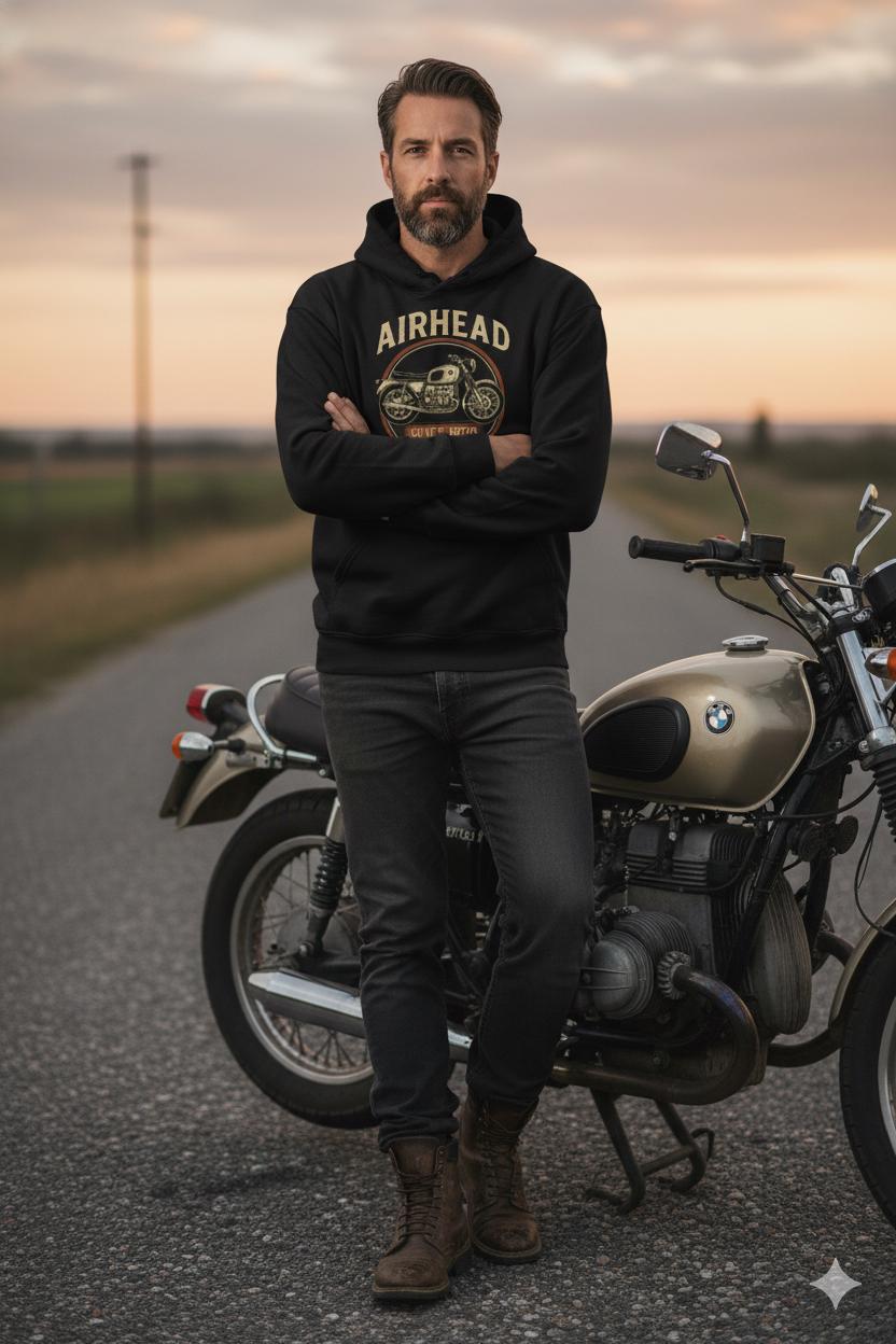 T-Shirt Maglietta Inspired BMW Cafe Racer Old R80 R100 Aircooled Happy and Ride T-Shirt Maglietta Inspired BMW Cafe Racer Old R80 R100 Aircooled Happy and Ride