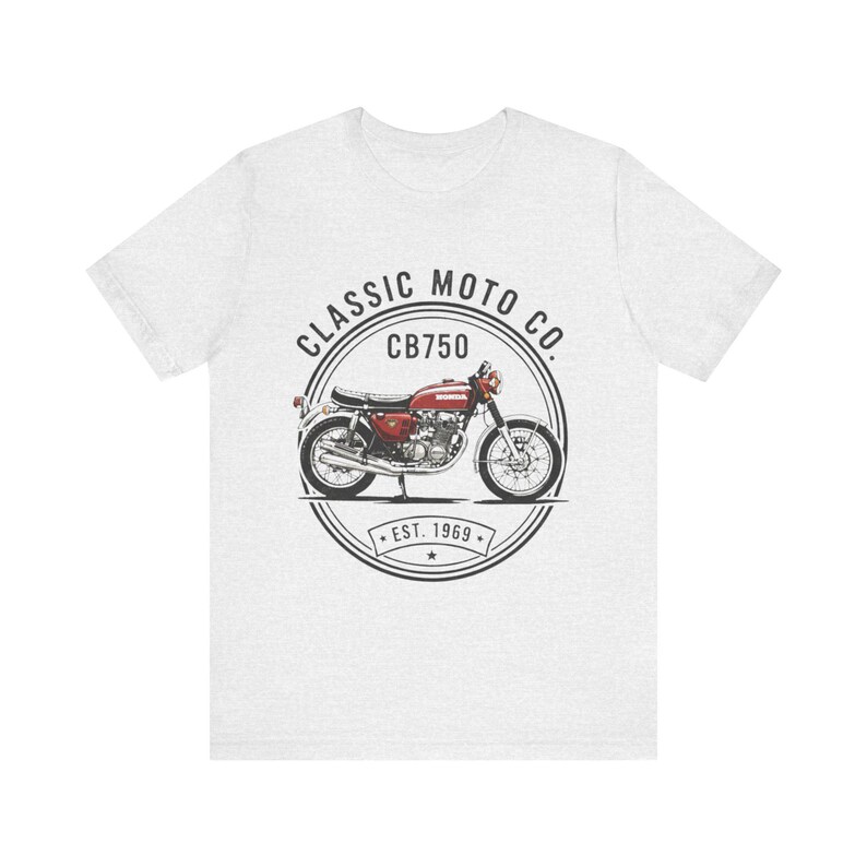 Honda CB750 T-Shirt, Vintage Motorcycle Tee, Classic Moto Co, Biker Shirt Gift for Him, Honda Classic Bike, Motorcycle Gift image 5