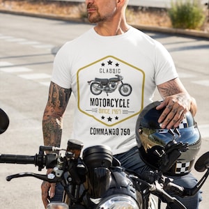 Camiseta Norton Commando 750, camiseta clásica de motociclista, camiseta unisex de motociclista