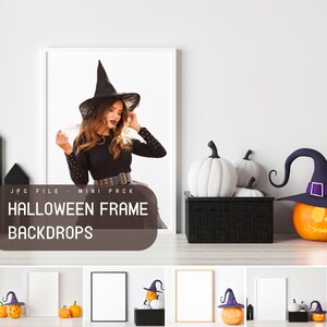 Halloween Frame Backdrops, Pumpkin House, Elegant Frame, Digital background, Adobe Photoshop backdrop, composite art, instant download