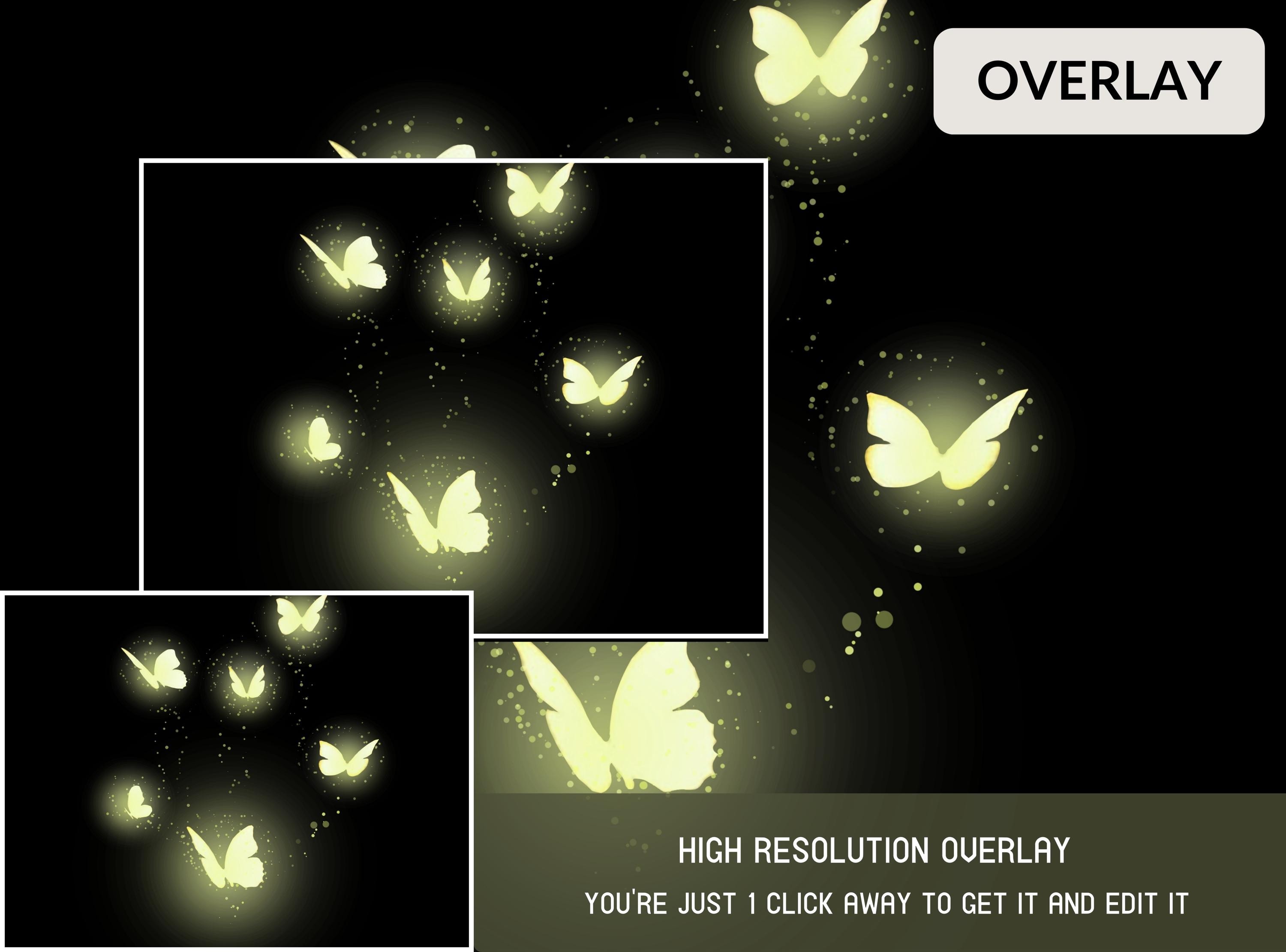 Butterfly Overlays, Magic Butterfly Glow,digital Texture, Sparkle ...