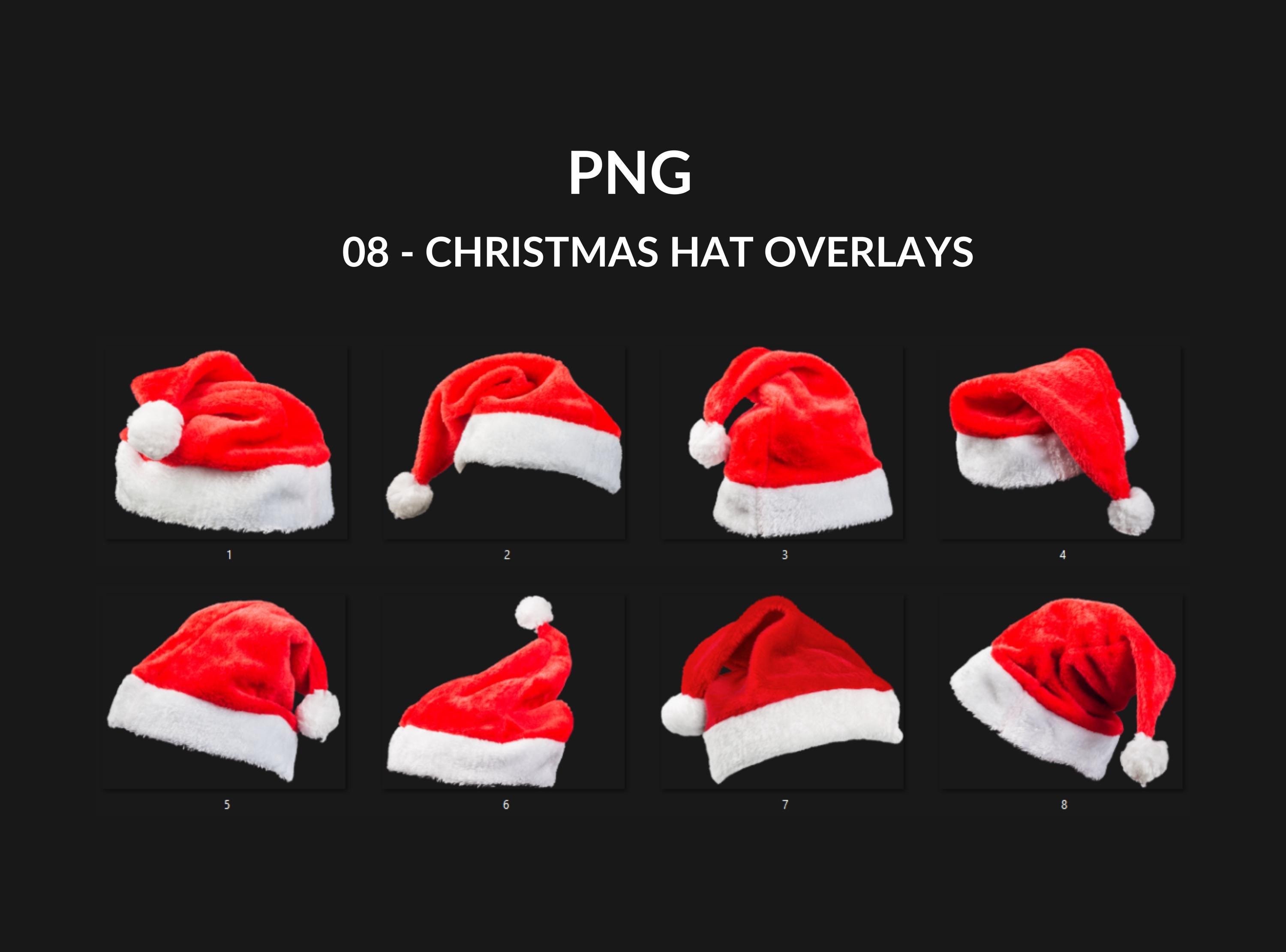 Christmas Hat Overlays, Photo Editing, Christmas Red Hat Overlays ...