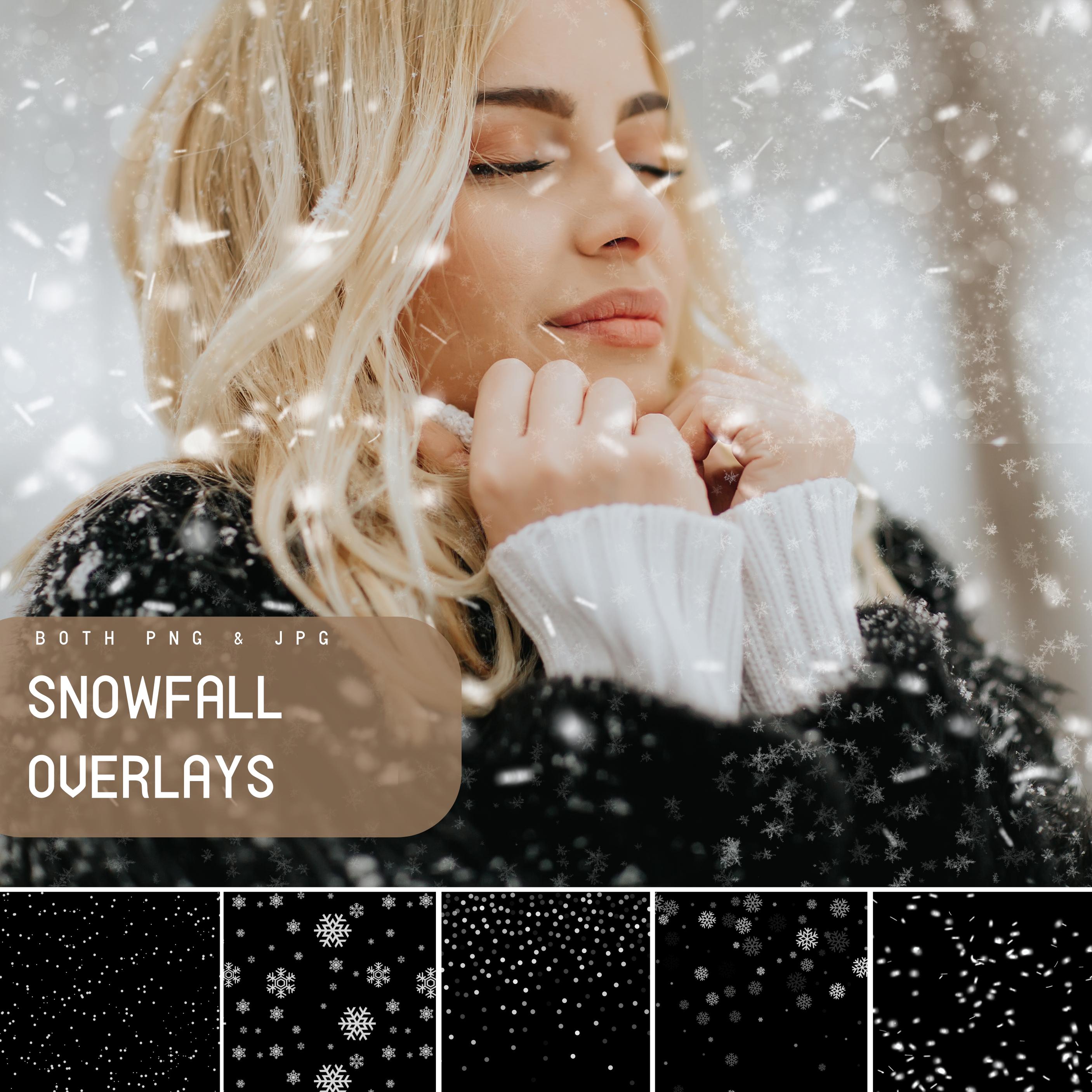 Snowfall Overlays, Winter Digital Textures, Snowfall Effect, Christmas ...