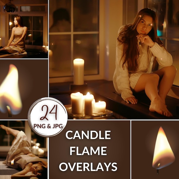 Candle flame overlay - candle flame light photoshop overlays, Magic flame overlays for Photoshop, Candle Dinner Overlays Flame, Candle Flame