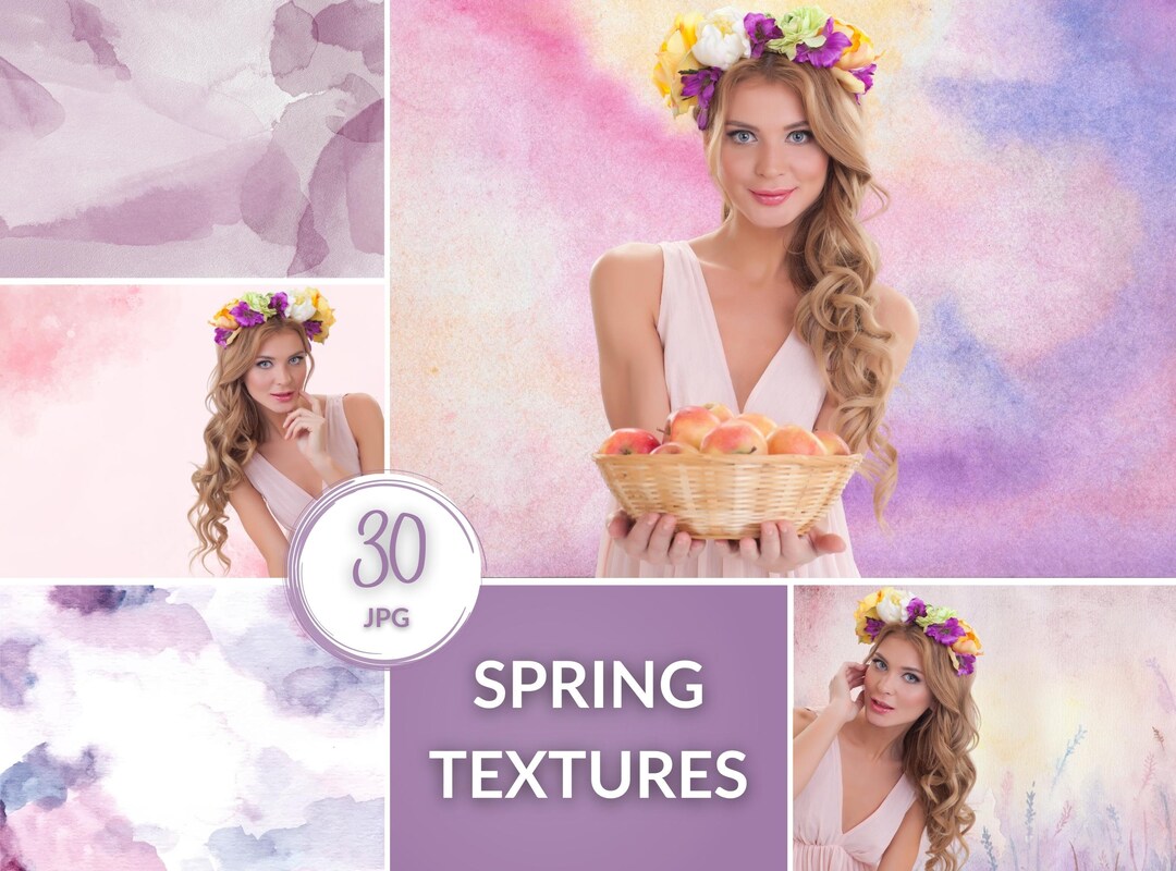 30 Spring Texture, Digital Floral Photoshop Textures, Abstract ...