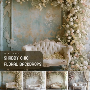 Shabby Chic Floral Backdrop, Wedding Backdrop, Couple Photography, Maternity Birthday Backdrop, Photography prop,Shabby Chic Roses Baackdrop