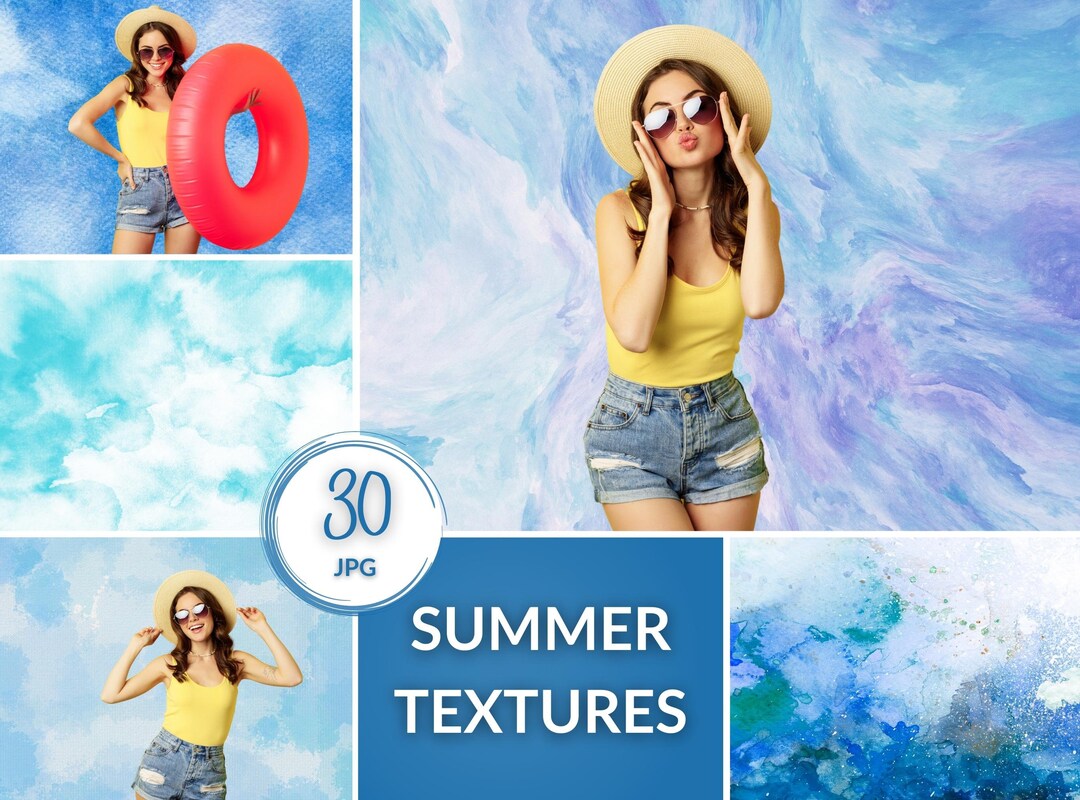 30 Summer Texture, Digital Floral Photoshop Textures, Abstract ...