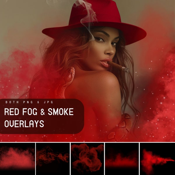25 Red Fog and Smoke Overlays, Valentine wedding Photoshop, Realistic Foggy Effect for Photo Editing,  Mist Texture for Photoshop