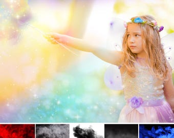 108 Fog and Smoke Overlays, Mist Textures for Photoshop, 36 FREE Red Realistic Foggy Effect for Photo Editing, Summer Digital Overlay Pack