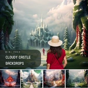 Castle Backdrop, Princess Castle, Photo Editing Pack, Cloudy Castle, Winter Backdrop, Fairy Castle Backdrops, Children Dream World