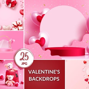 Valentine&#39;s Day, Love Digital Photography Backdrop Background, Valentine&#39;s Studio, Teddy bear, Valentine&#39;s Gift, Wedding gift, Backdrops