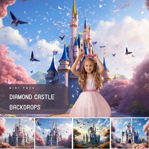 Castle Backdrop, Diamond Castle, Princess Castle, Fairy Castle Backdrop, Photo Editing Pack, Winter Backdrop, Fairyland Castle Backdrops
