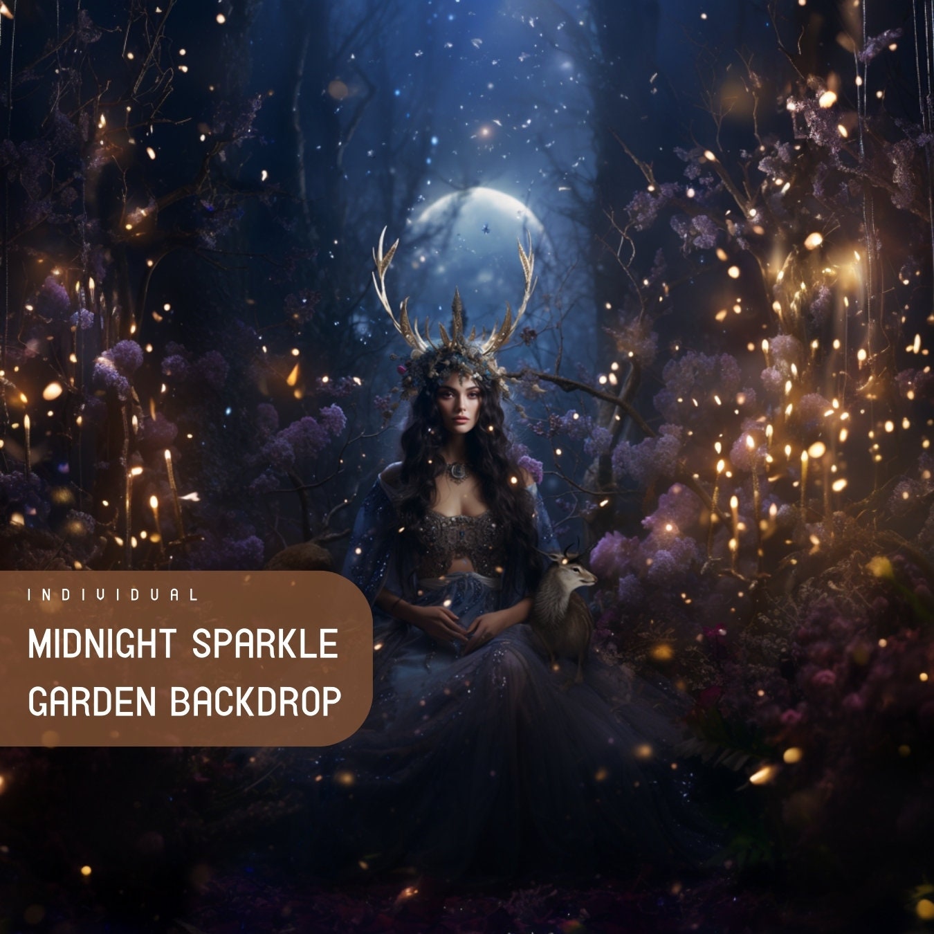 Midnight Fairy Backdrop, Enchanted Forest Backdrop, Midnight Sparkle ...