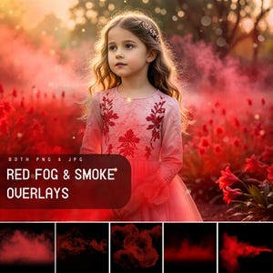 25 Red Fog and Smoke Overlays, Valentine wedding Photoshop, Realistic Foggy Effect for Photo Editing,  Mist Texture for Photoshop