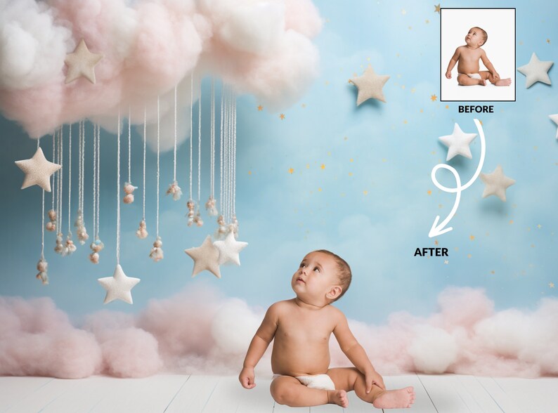 Simple Baby Backdrop Dreamy Baby Backdrop, Newborn Baby Backdrops, Baby Birthday Backdrops ...