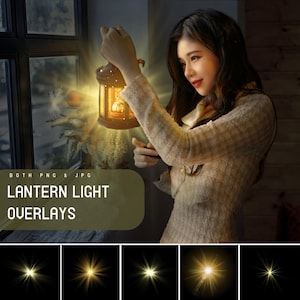 Lantern Light Overlay, Glow Overlays, Lens Flare Digital Textures for Photo Editing, Natural Sun Rays & Beams Effect, Summer Overlay Pack